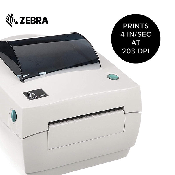 Buy Zebra GC420 Barcode Label Printer Maxi Print Width 4.09″ (104mm) USB –  SRK Innovation